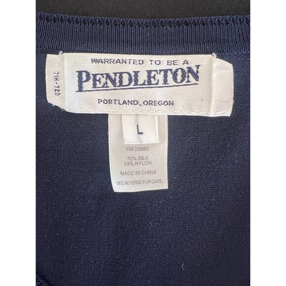 PENDELTON VINTAGE 90'S BUTTON DOWN VNECK LONG SLEEVE SILK BLEND CARDIGAN SWEATER - Picture 5 of 6